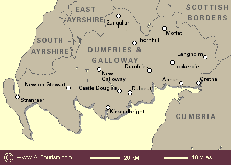 Dumfries and Galloway map