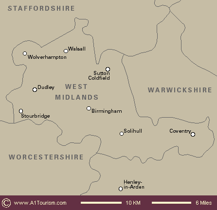 West Midlands map